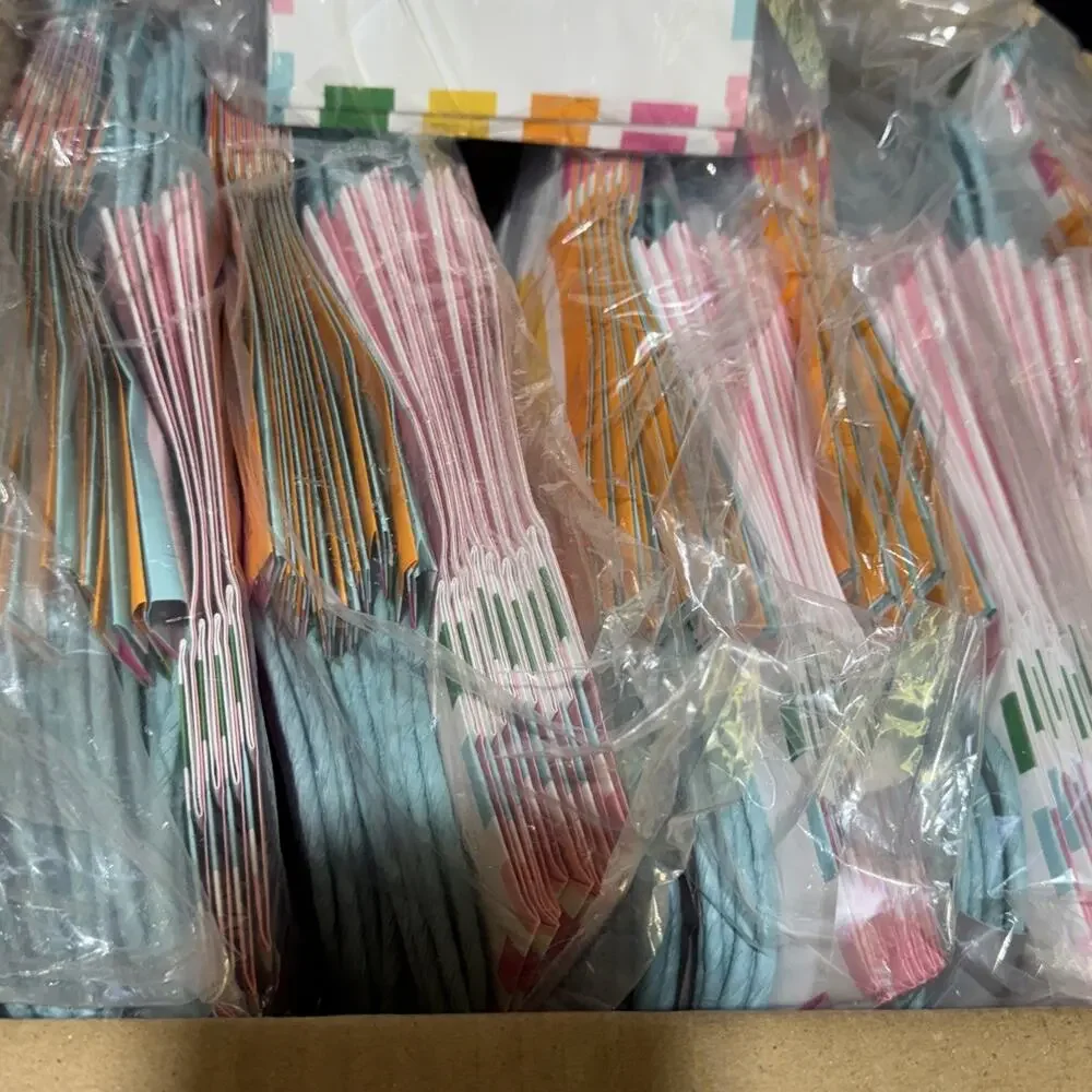 Target Spritz Striped Print Paper Rope Handle Gift Bags Lot of 96 bags